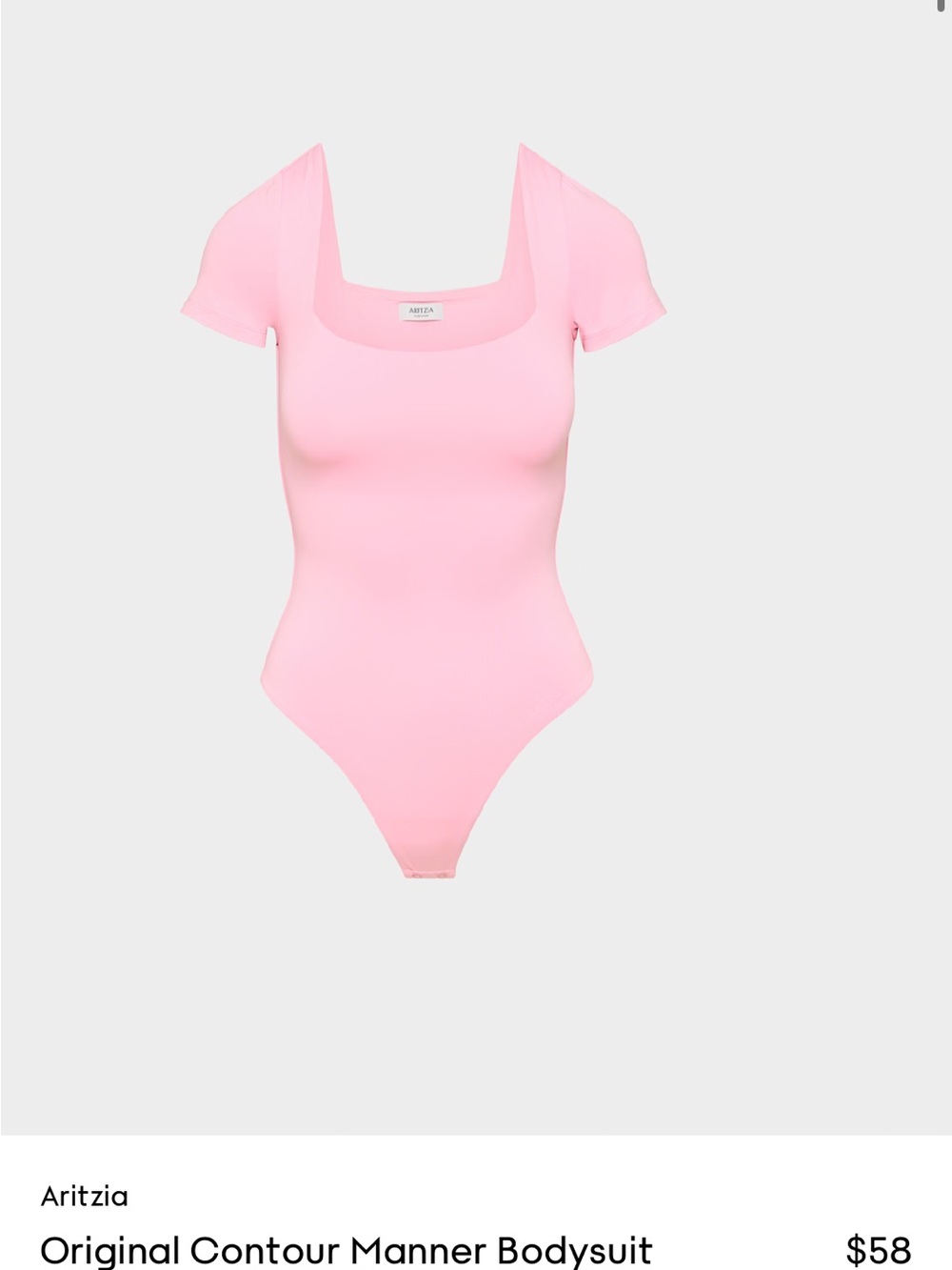 Babaton Pink Contour Square-Neck Bodysuit